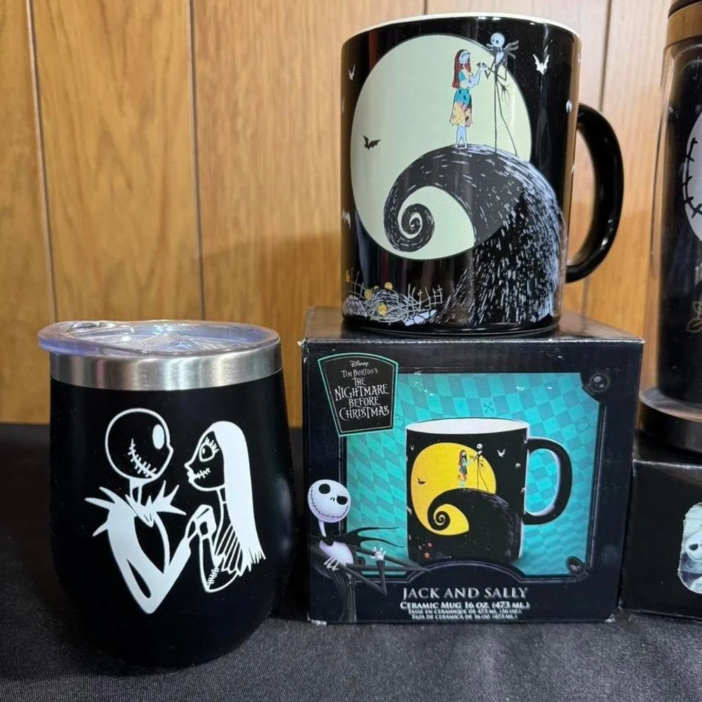 Nightmare Before Christmas Drinkware  set -‎ 2 mugs, 2 tumblers, 4 shot glasses